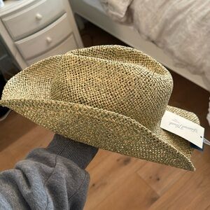 NWT American Threads cowboy straw beach hat